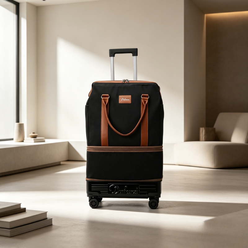 Foldable Rolling Luggage Bag - حقيبة سفر قابلة للطي بعجلات، حقيبة