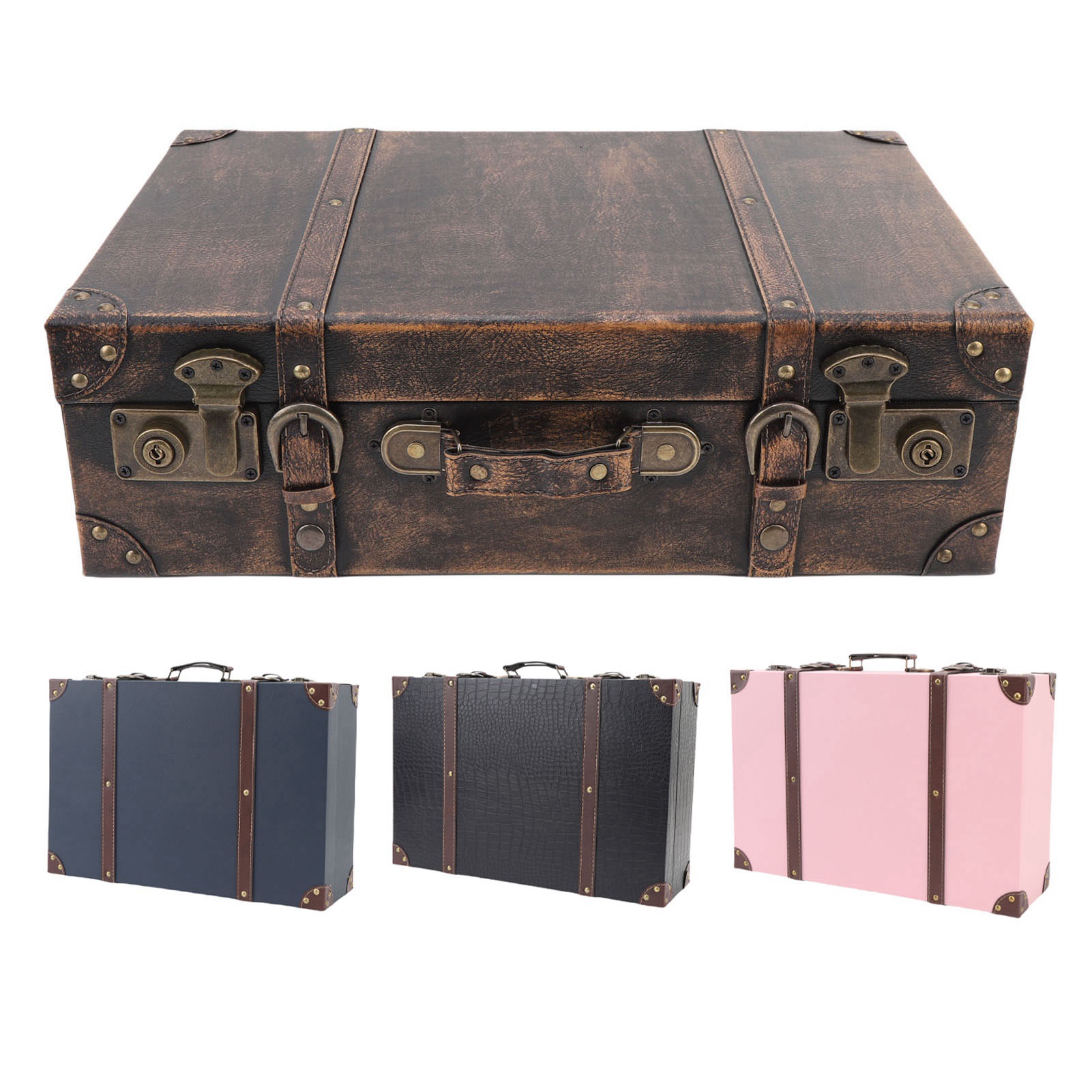 Retro Vintage Trunk Suitcase - صندوق حقيبة سفر عتيق الطراز، ديكور