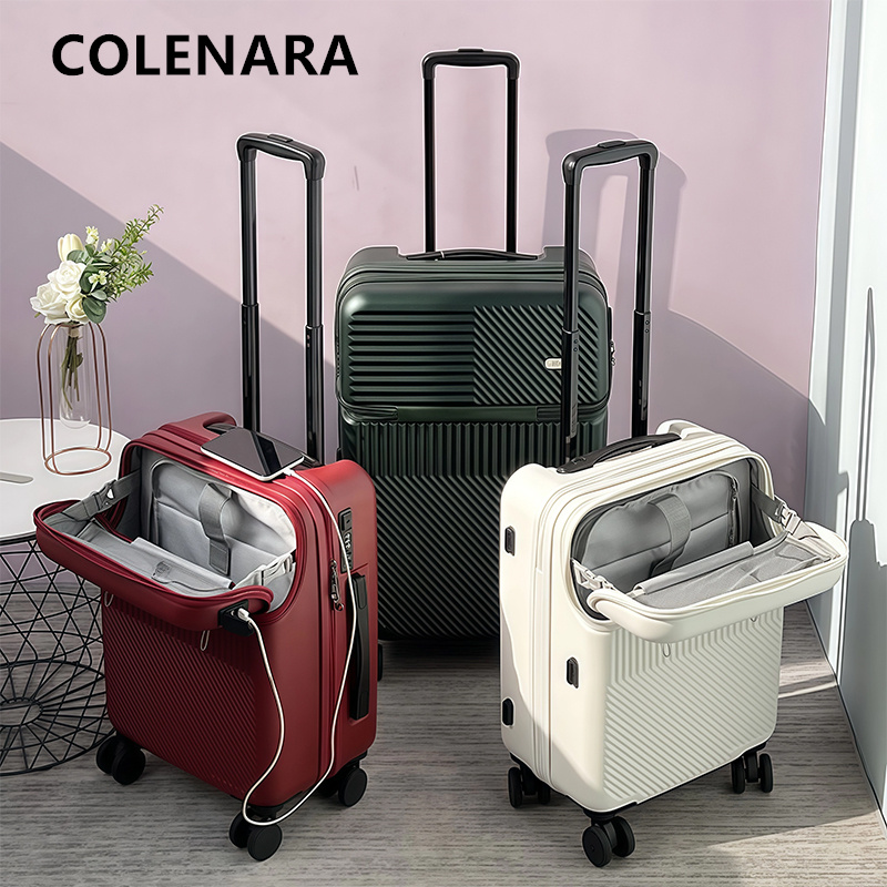Front Opening Laptop Luggage 24 Inch - حقيبة سفر كولينارا قابلة للشحن مع