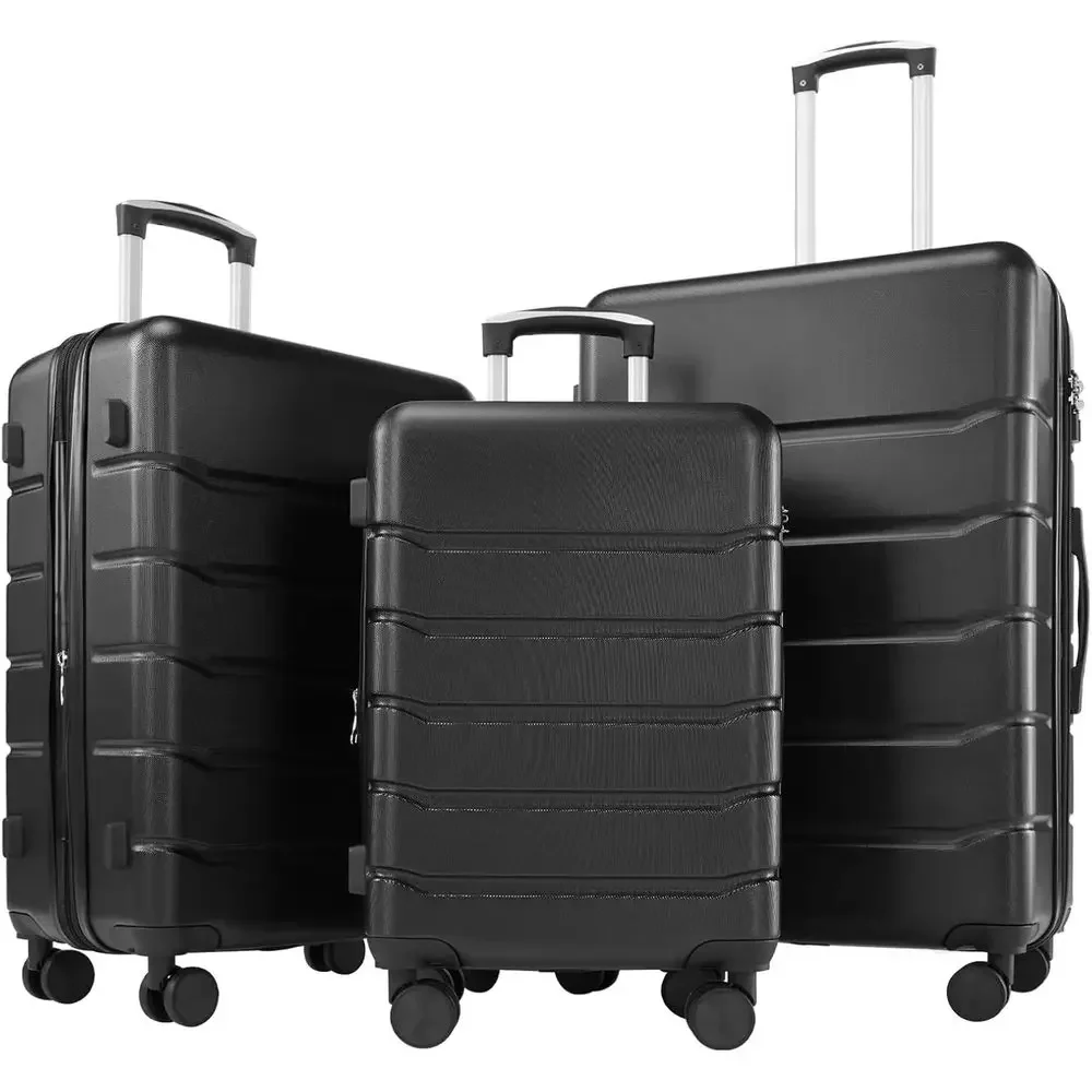 Expandable Hard Shell Luggage Set - طقم حقائب سفر صلبة دوارة من