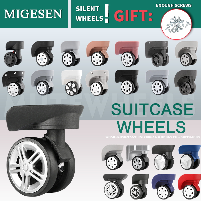 Silent Replacement Luggage Wheels - 1 زوج من العالمي الأمتعة عجلة