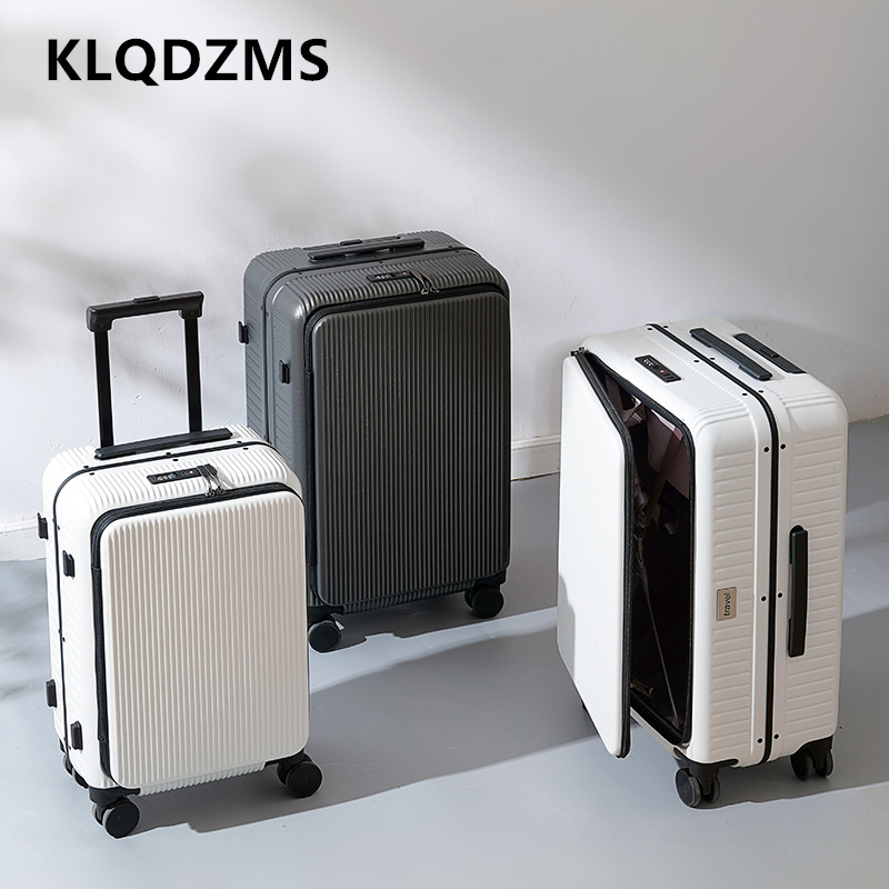 Front Opening Laptop Luggage 24 Inch - حقيبة سفر بعجلات من KLQDZMS مقاس