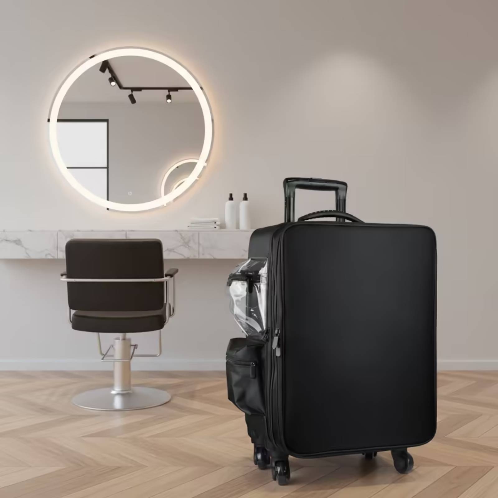 Backpacks - حقيبة مكياج بعجلات دوارة، منظم متنقل