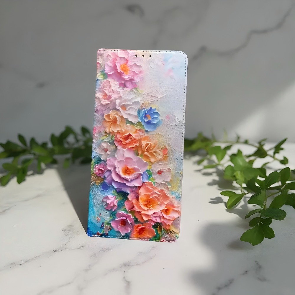 Wallets - جراب محفظة جلدي مغناطيسي مطلي بتصميم