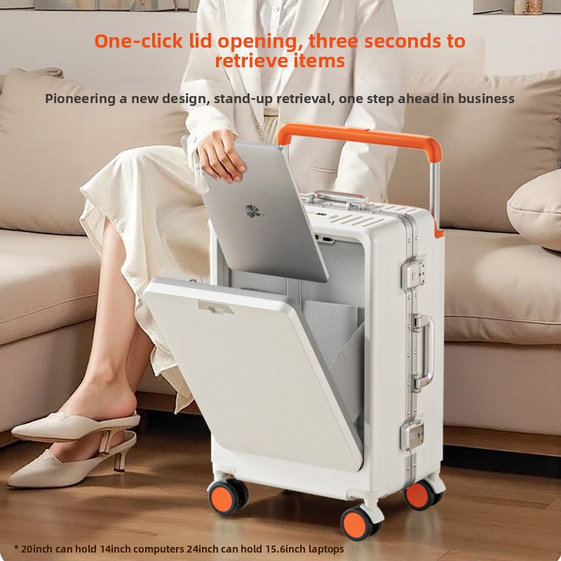 Front Opening Laptop Luggage 24 Inch - حقيبة سفر بإطار ألومنيوم مقاس 20/24/26