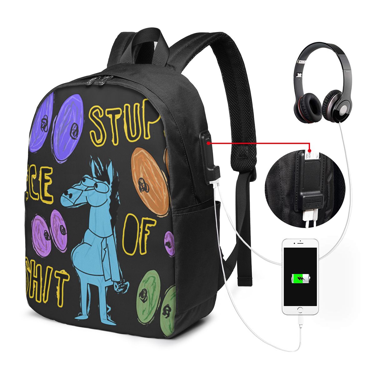 Travel Bags - حقيبة ظهر كرتونية من Bojack Horseman