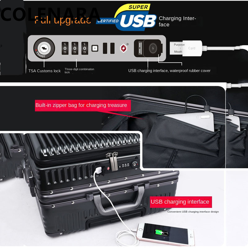 حقيبة سفر كولينارا 20 و22 و24  - مراجعة Front Opening Laptop Luggage 24 Inch وسعره