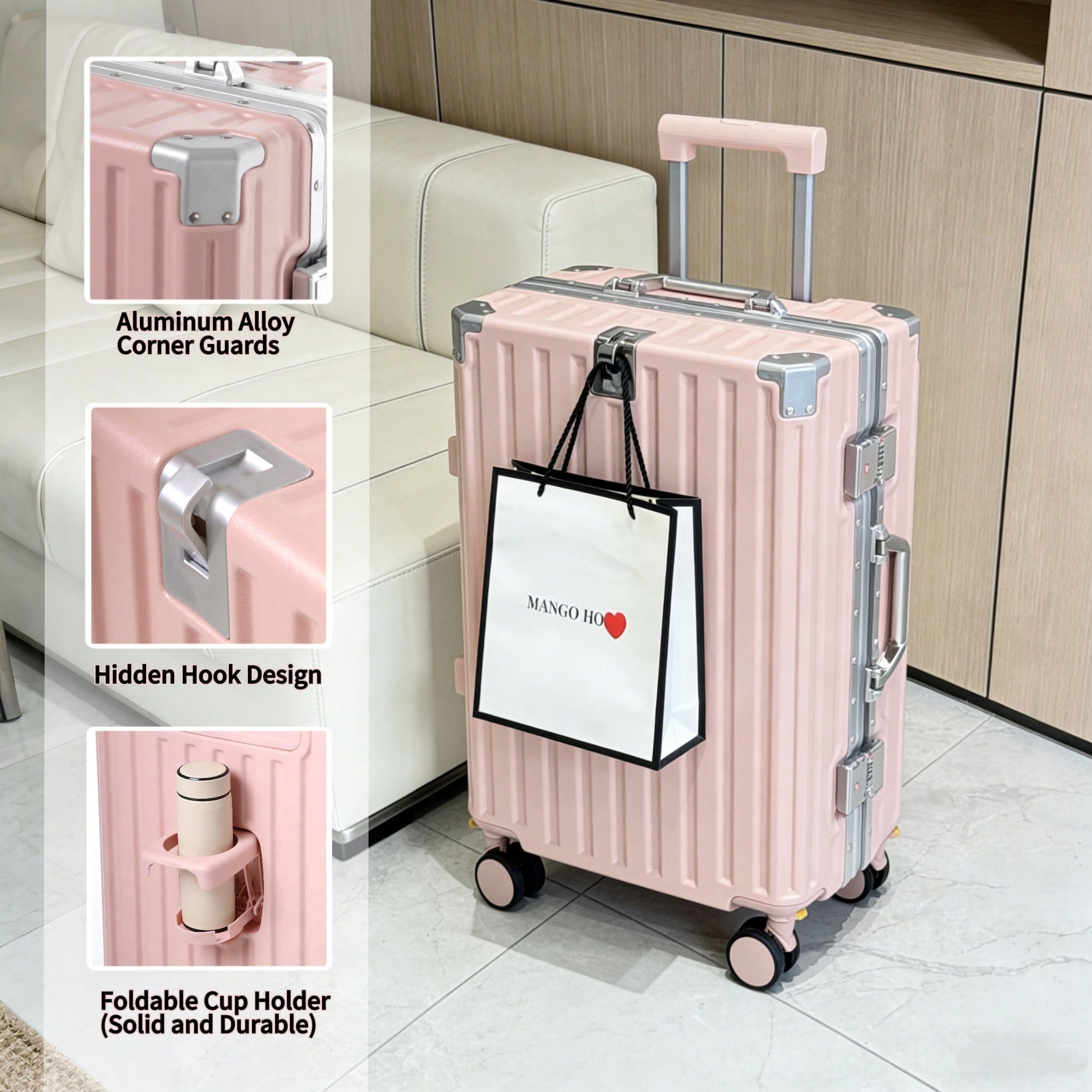 حقيبة سفر 20 بوصة معتمدة من شر - مراجعة Aluminum Frame Carry On Luggage وسعره