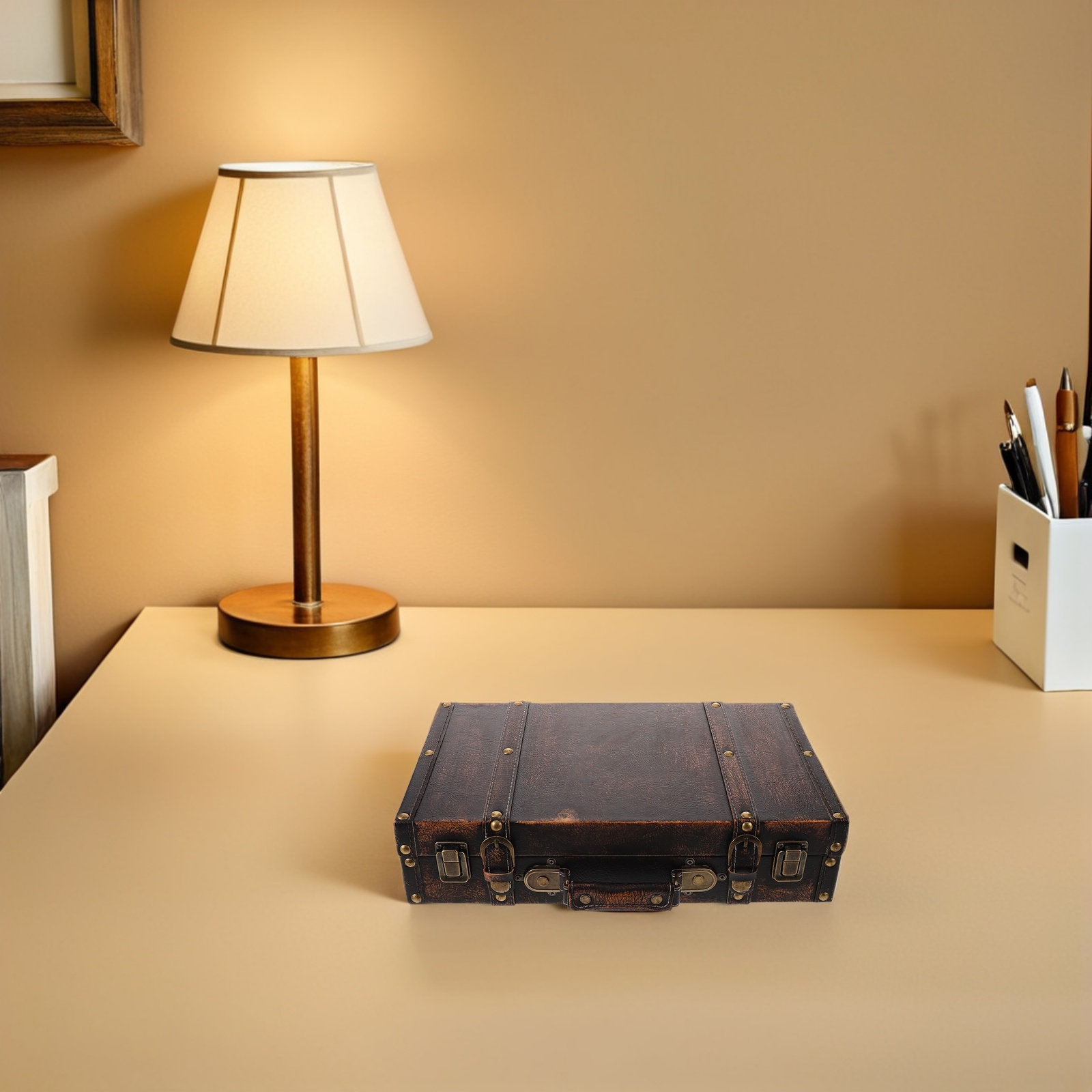 صندوق خشبي عتيق للتخزين وعرض ا - مراجعة Retro Vintage Trunk Suitcase وسعره
