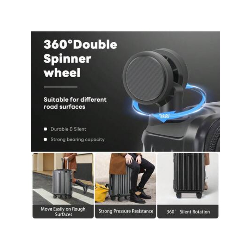 حقيبة سفر بحجم 20 بوصة مع حامل - مراجعة Spinner Wheel Rolling Suitcase 20 Inch وسعره