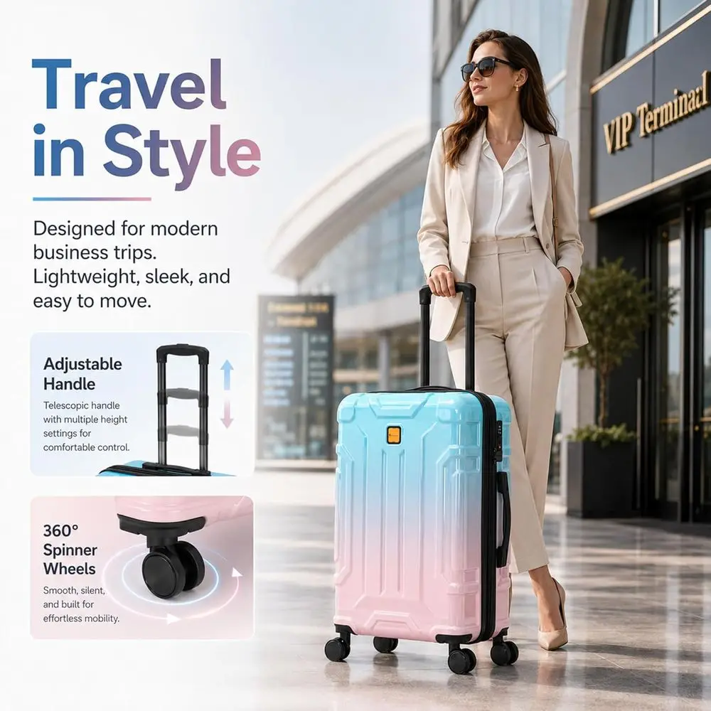 مجموعة حقائب سفر صلبة من 5 قطع - مراجعة Expandable Hard Shell Luggage Set وسعره