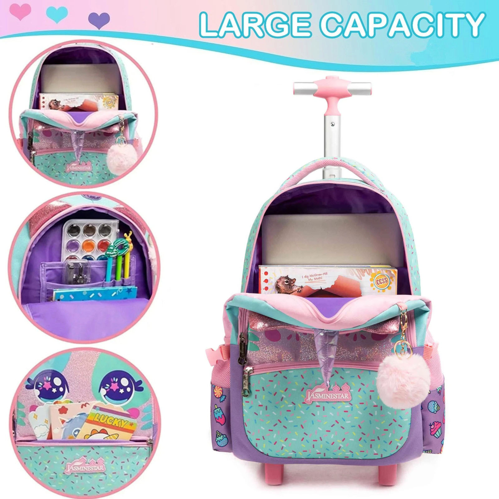 3 قطع من حقائب الظهر اللطيفة ل - مراجعة Foldable Rolling Luggage Bag وسعره