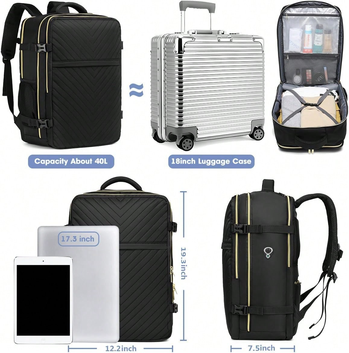 حقيبة ظهر كبيرة للسفر - معتمدة - مراجعة Luggage وسعره
