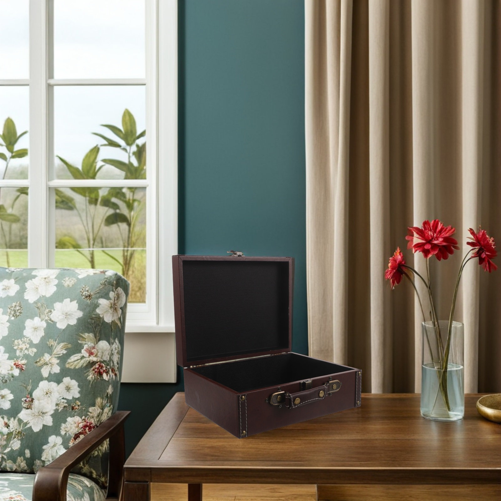 حقيبة سفر عتيقة، صندوق خشبي ري - مراجعة Retro Vintage Trunk Suitcase وسعره