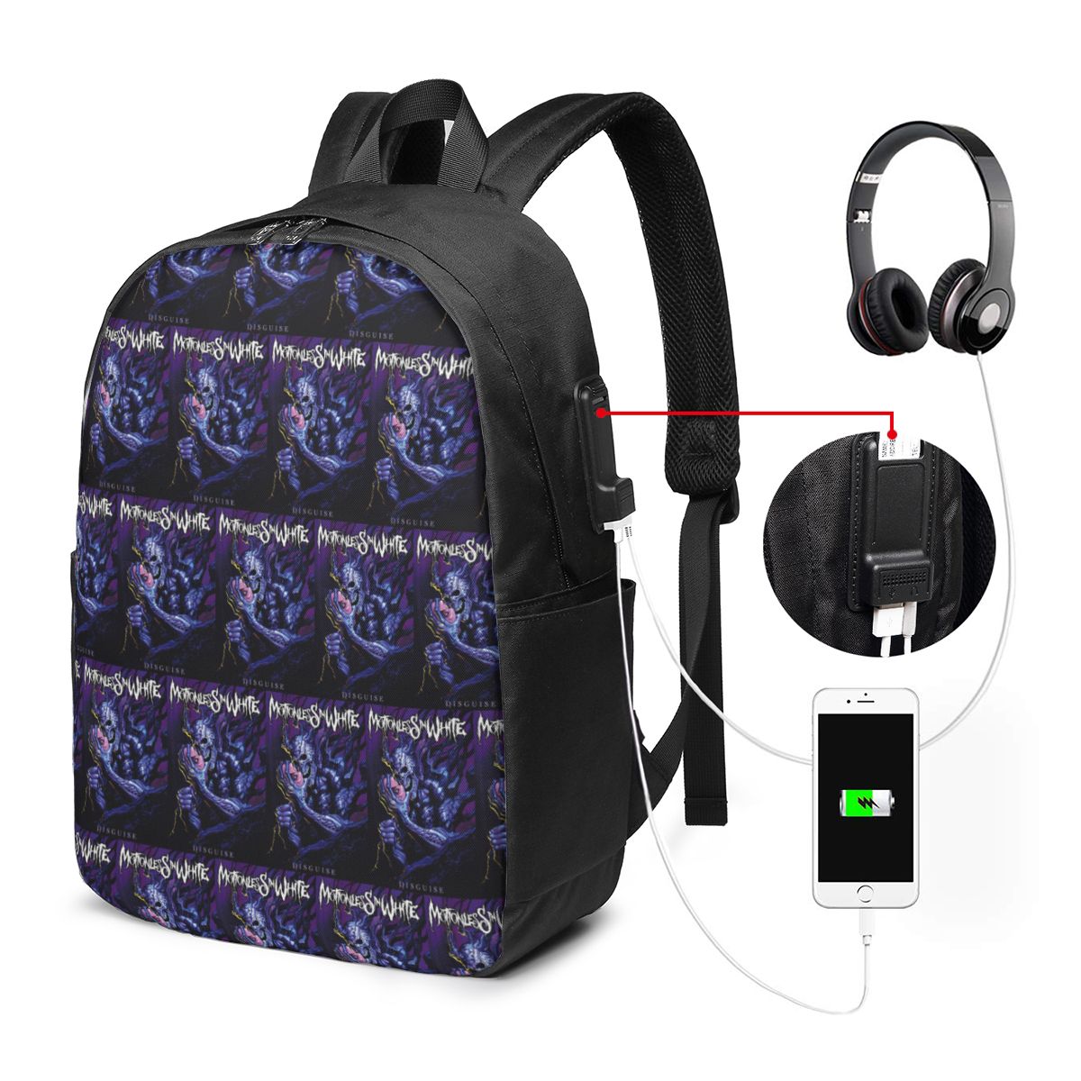حقيبة ظهر بيضاء من Motionless  - مراجعة Travel Bags وسعره