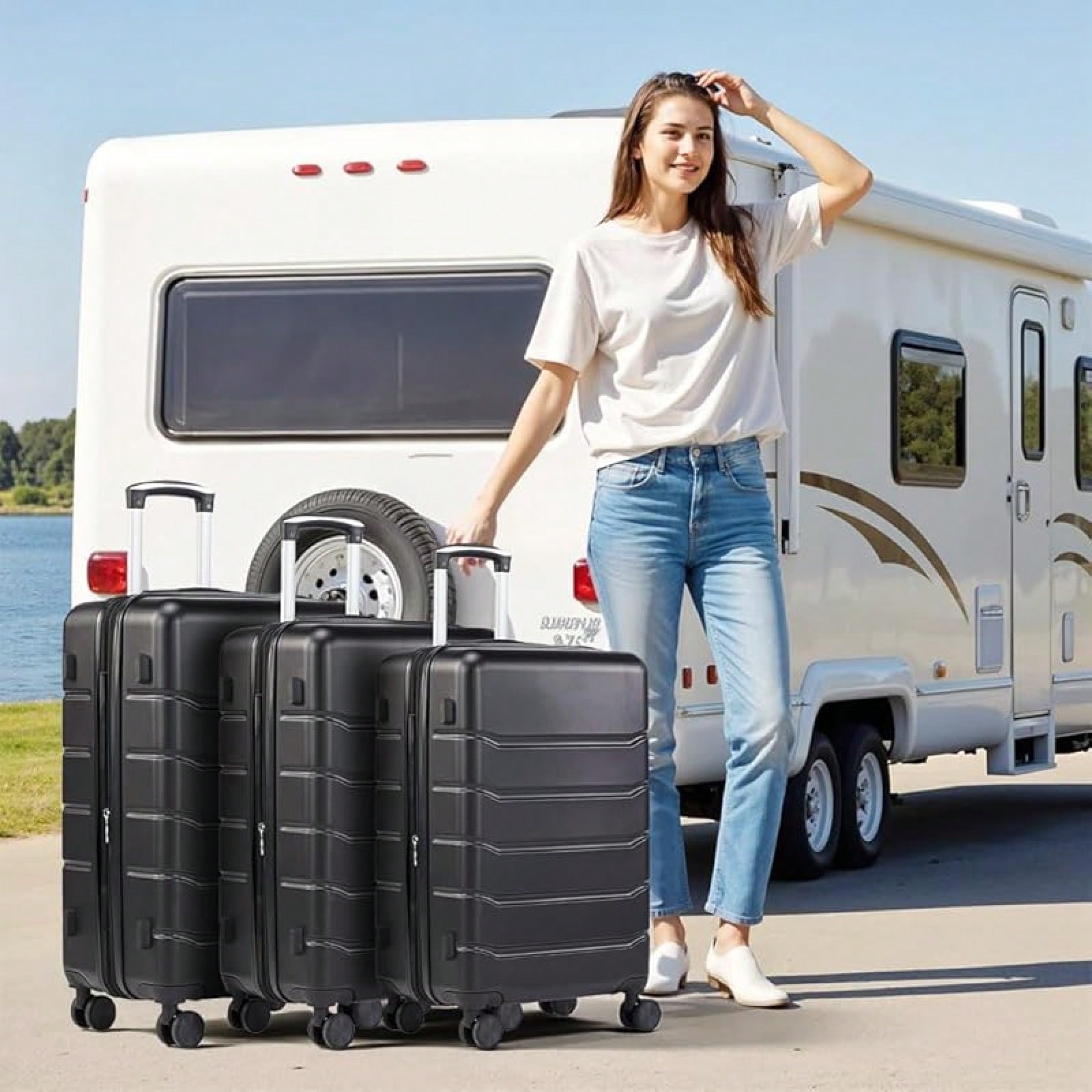 مجموعة حقائب سفر من 3 قطع، حقا - مراجعة Expandable Hard Shell Luggage Set وسعره