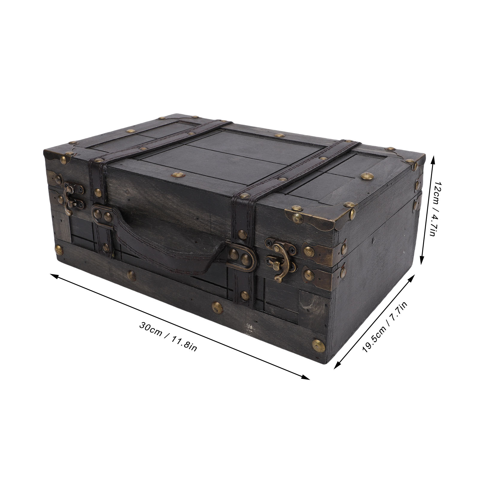 صندوق تخزين خشبي عتيق بغطاء، ح - مراجعة Retro Vintage Trunk Suitcase وسعره