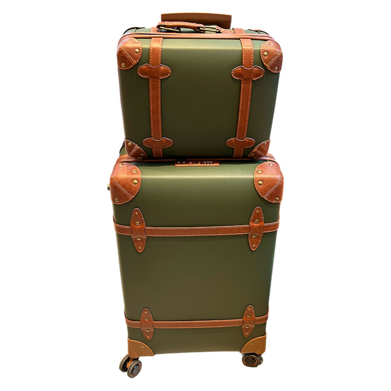 حقيبة كلاسيكية من جلد البولي ي - مراجعة Retro Vintage Trunk Suitcase وسعره
