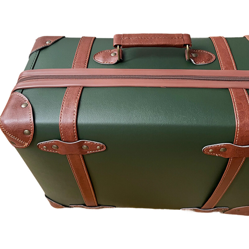 حقيبة كلاسيكية من جلد البولي ي - مراجعة Retro Vintage Trunk Suitcase وسعره