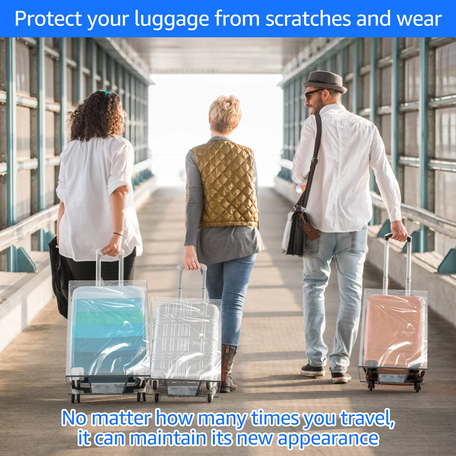 3 قطع غطاء حماية شفاف للأمتعة  - مراجعة Luggage Protective Cover Transparent وسعره