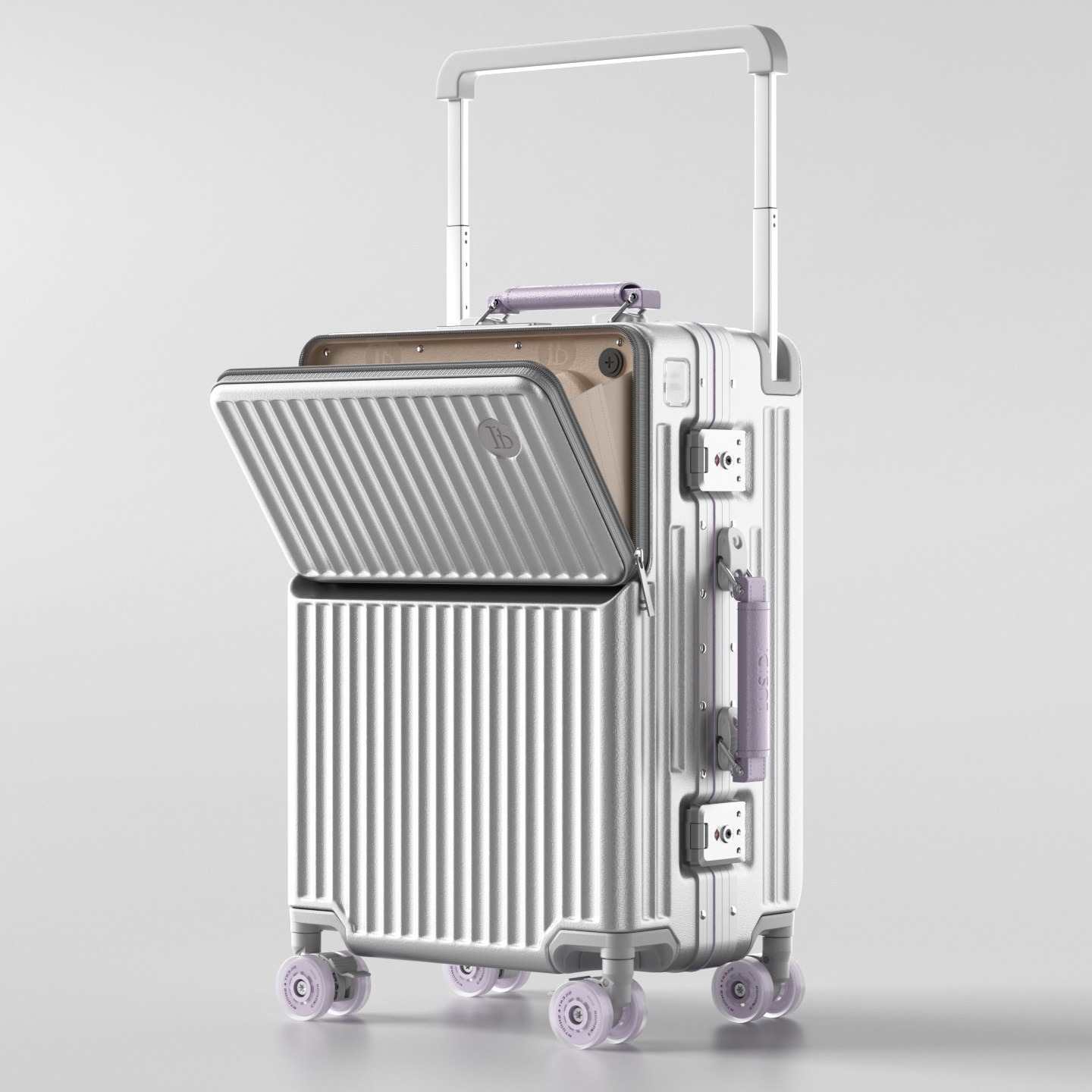 حقيبة سفر بفتحة أمامية ومقبض ع - مراجعة Aluminum Frame Carry On Luggage وسعره