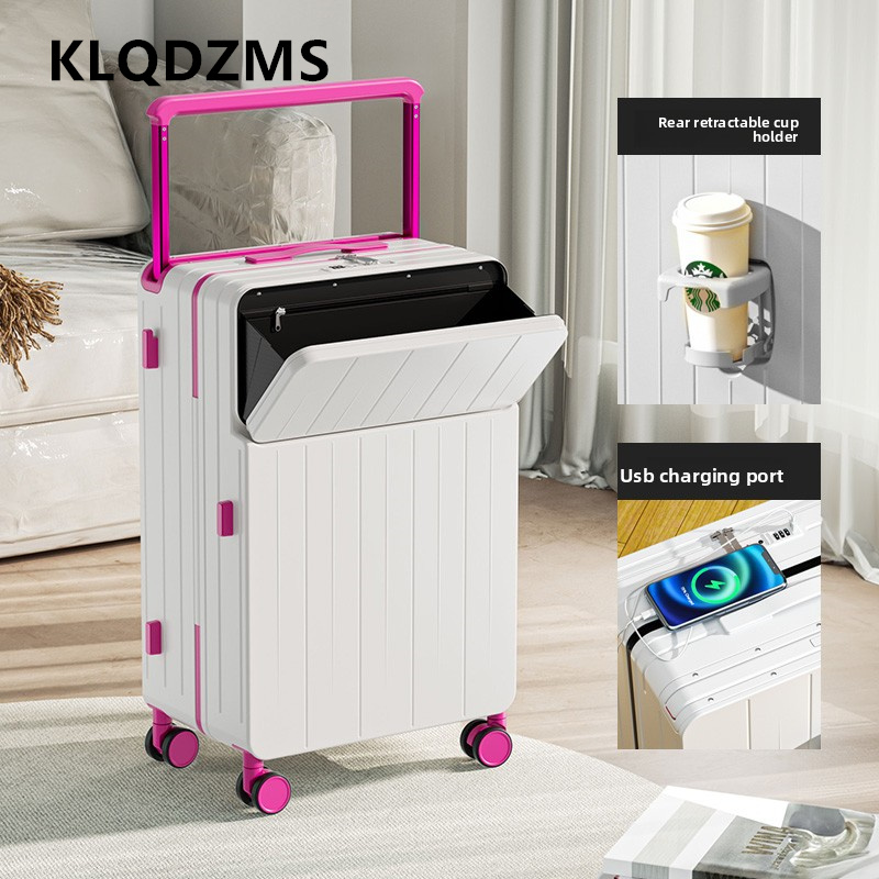 KLQDZMS حقيبة متعددة الوظائف ا - مراجعة Front Opening Laptop Luggage 24 Inch وسعره