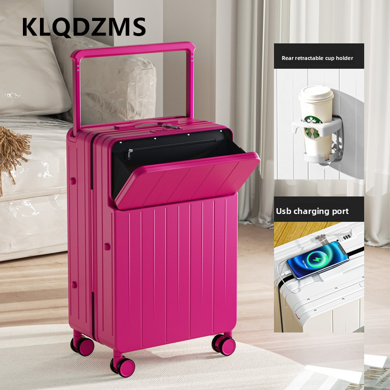 KLQDZMS حقيبة متعددة الوظائف ا - مراجعة Front Opening Laptop Luggage 24 Inch وسعره