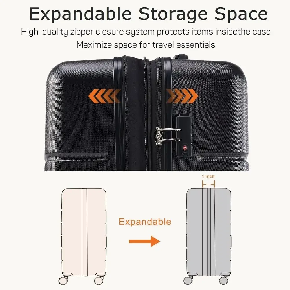طقم حقائب سفر صلبة دوارة من 3  - مراجعة Expandable Hard Shell Luggage Set وسعره
