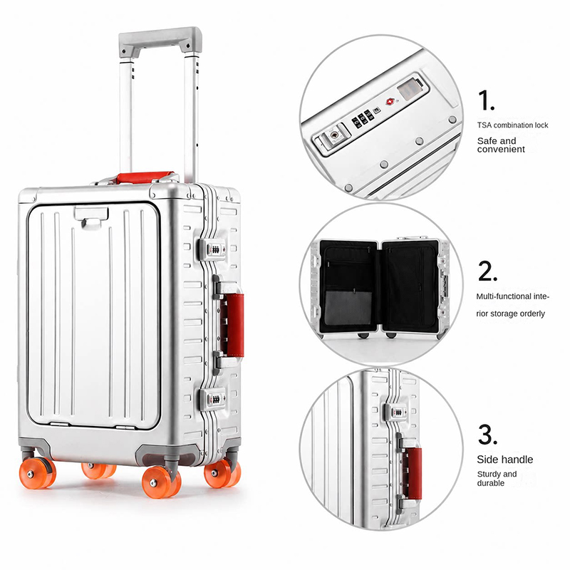 حقيبة سفر من سبائك الألومنيوم  - مراجعة Front Opening Laptop Luggage 24 Inch وسعره