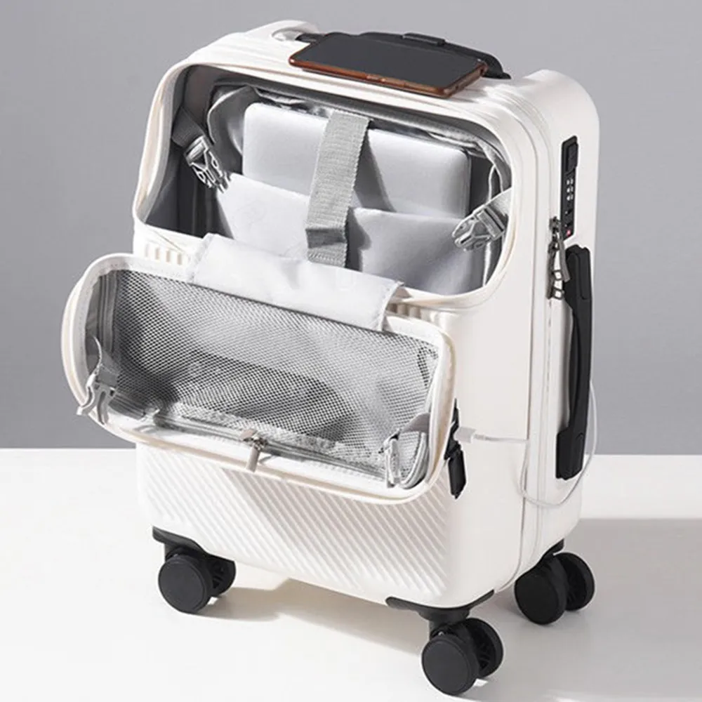 حقيبة سفر بعجلات بغطاء أمامي ق - مراجعة Front Opening Laptop Luggage 24 Inch وسعره
