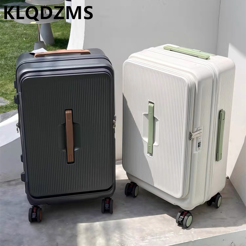 حقيبة سفر بعجلات من KLQDZMS بف - مراجعة Front Opening Laptop Luggage 24 Inch وسعره
