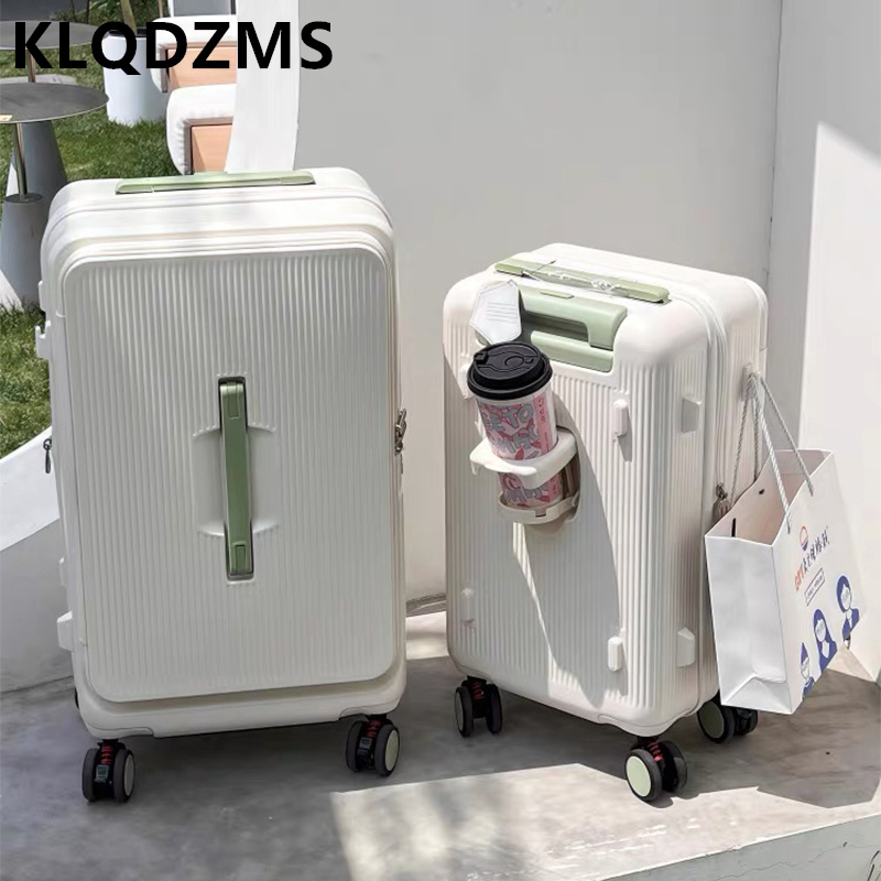 حقيبة سفر بعجلات من KLQDZMS بف - مراجعة Front Opening Laptop Luggage 24 Inch وسعره