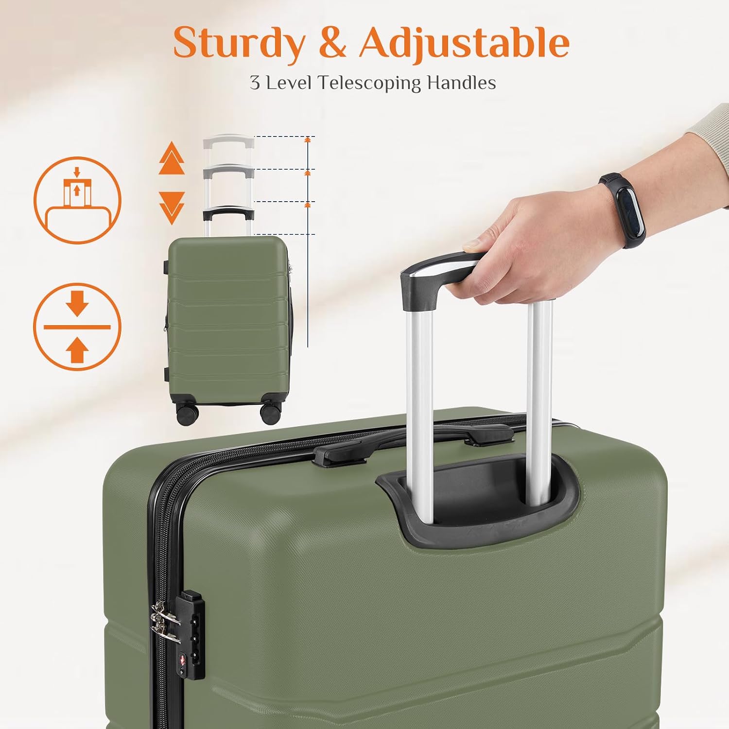 حقيبة سفر 28 بوصة، حقيبة صلبة  - مراجعة Expandable Hard Shell Luggage Set وسعره