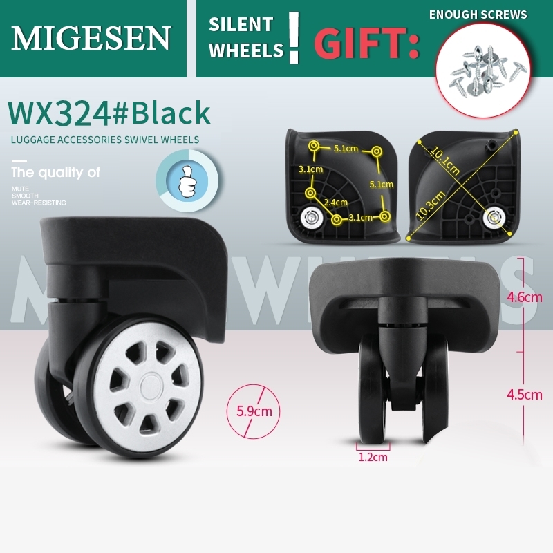 1 زوج من العالمي الأمتعة عجلة  - مراجعة Silent Replacement Luggage Wheels وسعره
