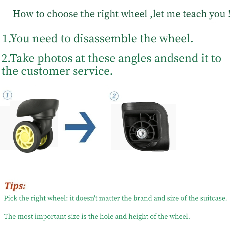 1 زوج من العالمي الأمتعة عجلة  - مراجعة Silent Replacement Luggage Wheels وسعره