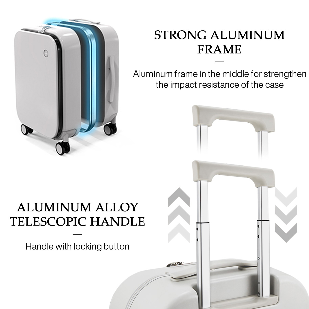 Mixi براءة اختراع تصميم الألوم - مراجعة Aluminum Frame Carry On Luggage وسعره