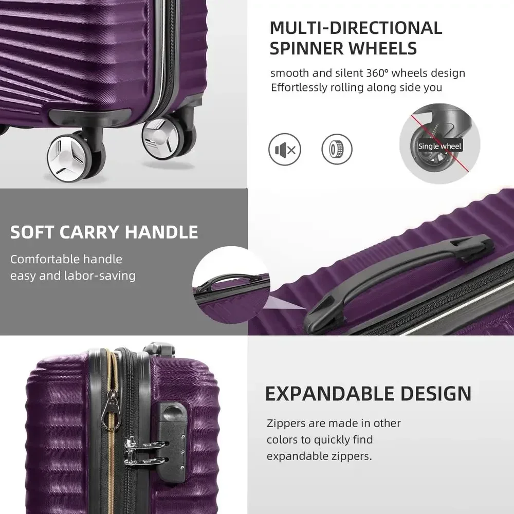 مجموعة حقائب سفر صلبة قابلة لل - مراجعة Expandable Hard Shell Luggage Set وسعره