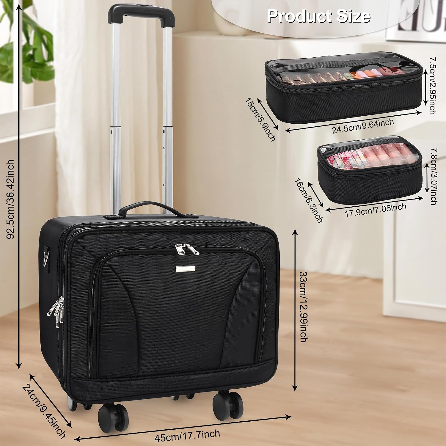 حقيبة مكياج كبيرة الحجم بعجلات - مراجعة Travel Bags وسعره