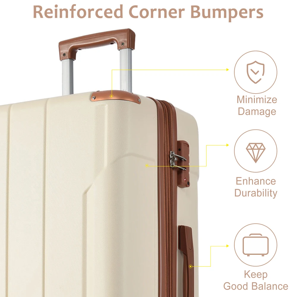 مجموعة حقائب سفر من مادة ABS ا - مراجعة Expandable Hard Shell Luggage Set وسعره