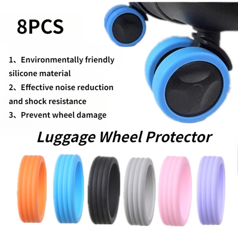 8 قطع من الأغطية المطاطية الصا - مراجعة Silent Replacement Luggage Wheels وسعره