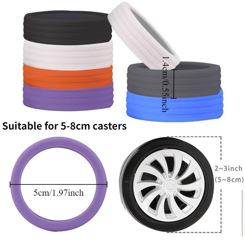 8 قطع من الأغطية المطاطية الصا - مراجعة Silent Replacement Luggage Wheels وسعره