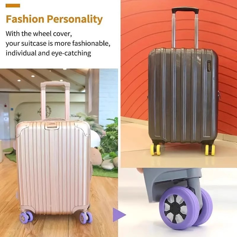 8 قطع من الأغطية المطاطية الصا - مراجعة Silent Replacement Luggage Wheels وسعره