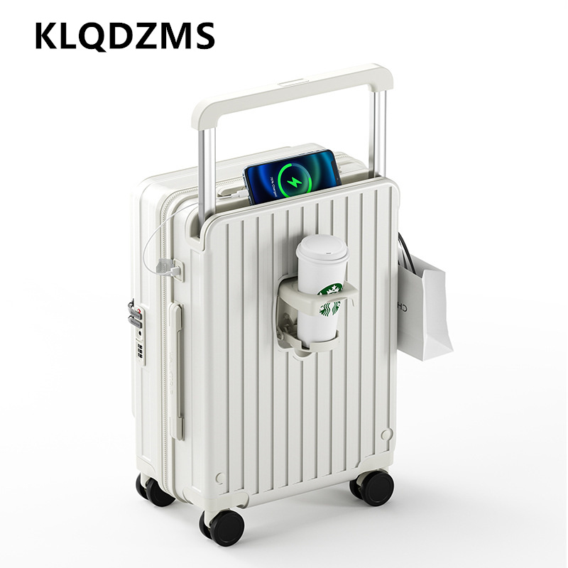 حقيبة سفر KLQDZMS قابلة للشحن  - مراجعة Front Opening Laptop Luggage 24 Inch وسعره