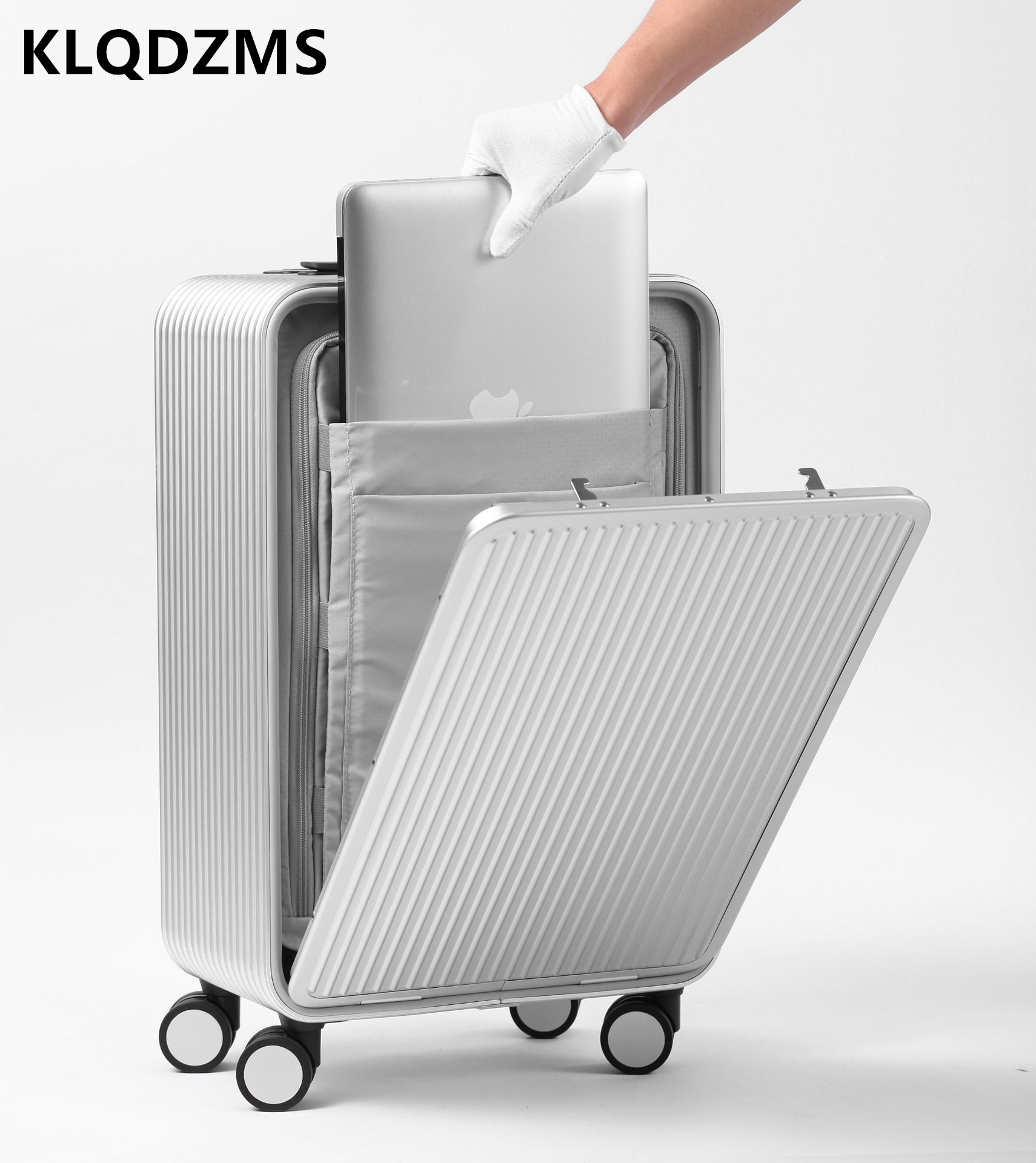 KLQDZMS الأمتعة جميع سبائك الأ - مراجعة Front Opening Laptop Luggage 24 Inch وسعره