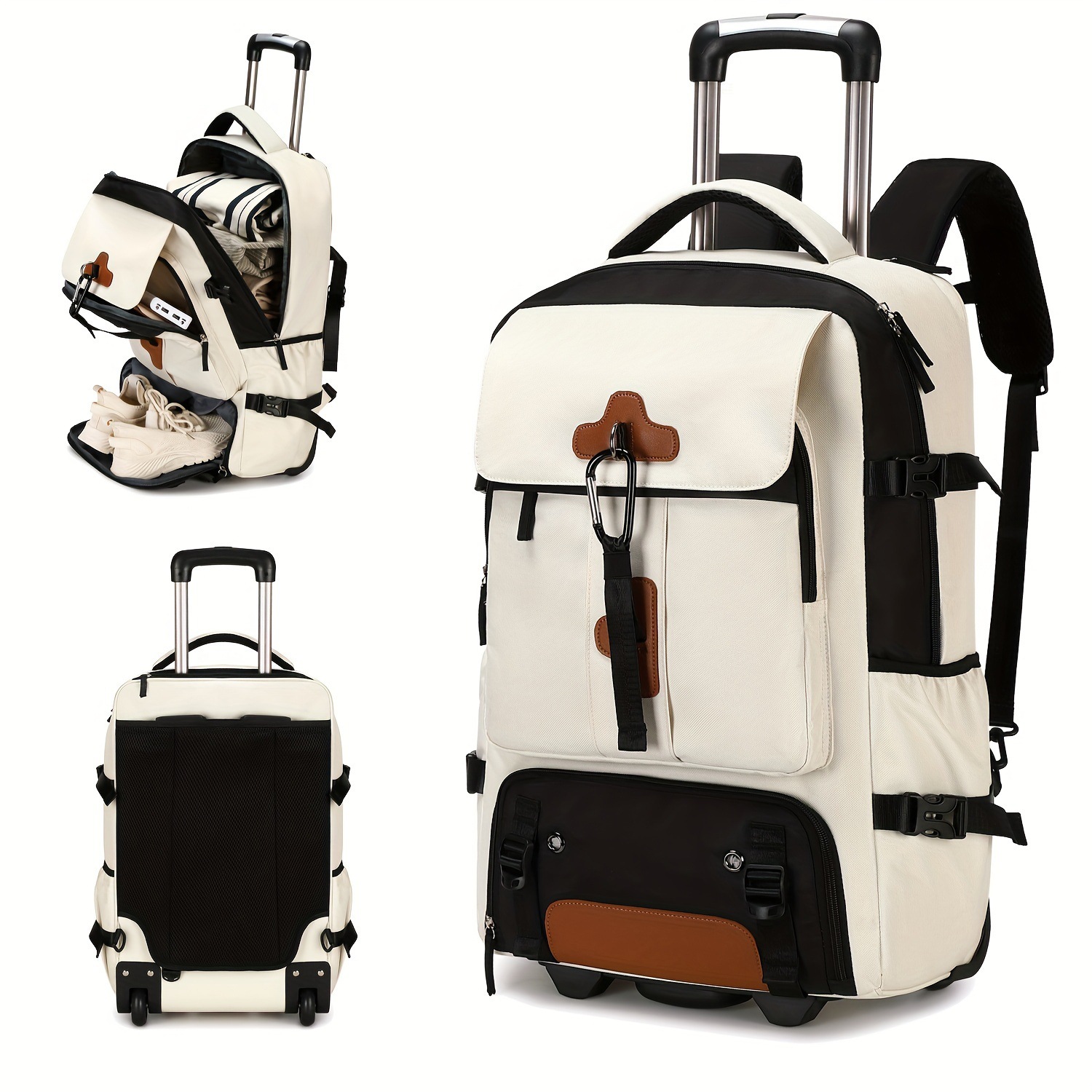 حقيبة ظهر بعجلات ذات سعة كبيرة - مراجعة Foldable Rolling Luggage Bag وسعره