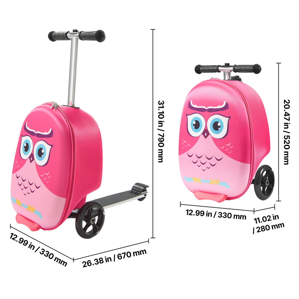 حقيبة سفر للأطفال بعجلات 20 بو - مراجعة Kids Ride On Suitcase Scooter وسعره