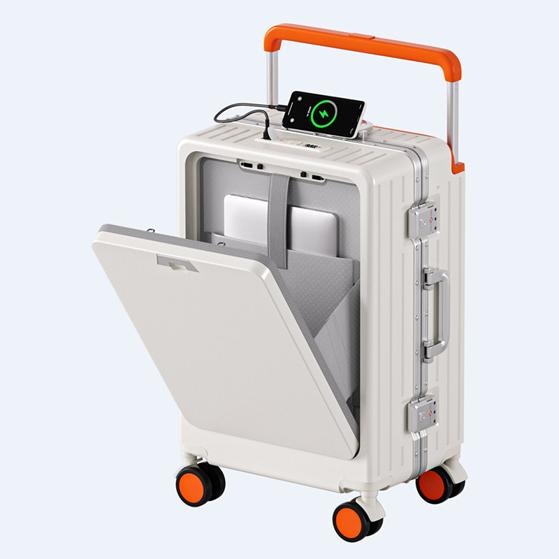 حقيبة سفر بإطار ألومنيوم مقاس  - مراجعة Front Opening Laptop Luggage 24 Inch وسعره