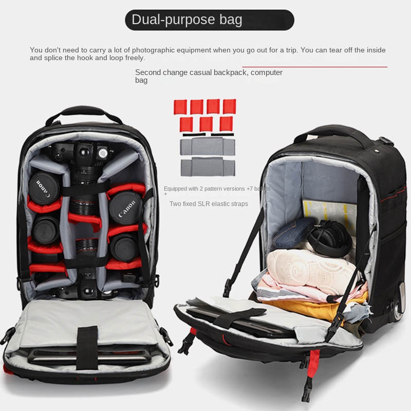 حقيبة ظهر للتصوير الفوتوغرافي  - مراجعة Foldable Rolling Luggage Bag وسعره
